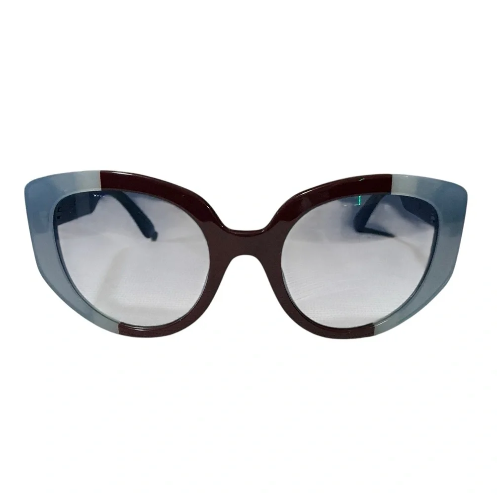 MOSCHINO 53mm Gradient Sunglasses Blue/Brown $262 Retail NWT